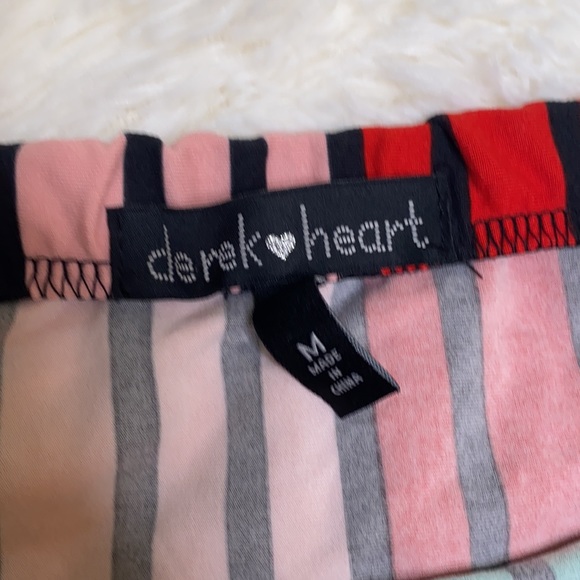 Derek Heart Red Pink Black Stripe Tube Top Size Medium - Picture 4 of 6
